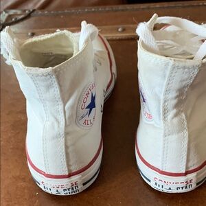 Converse White and Red High-Top Sneakers